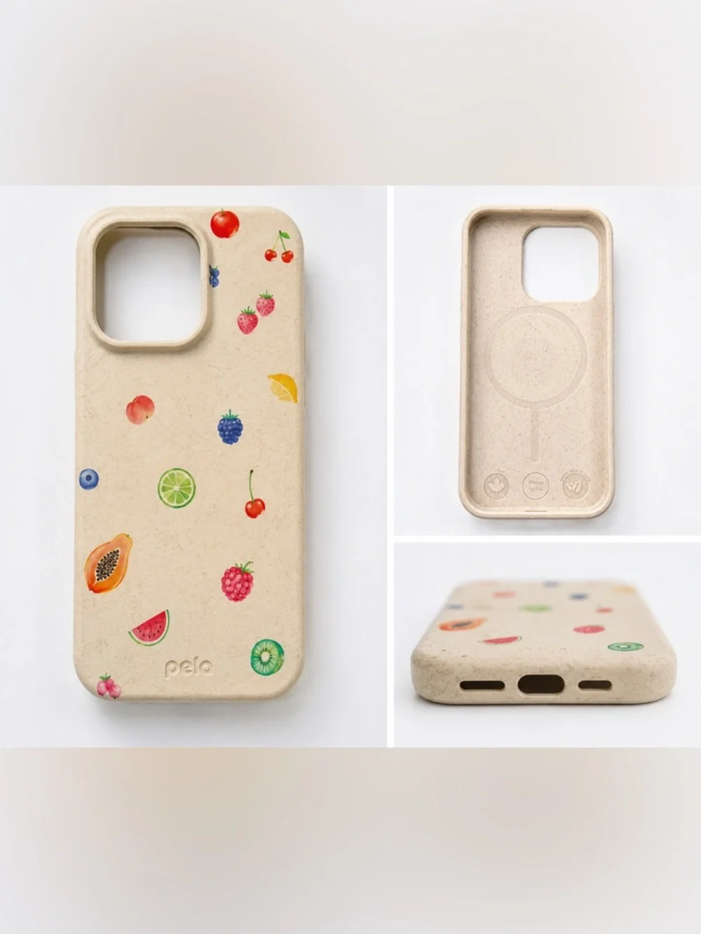 iPhone 16 Pro Natural Beige Fruit Print iPhone Case